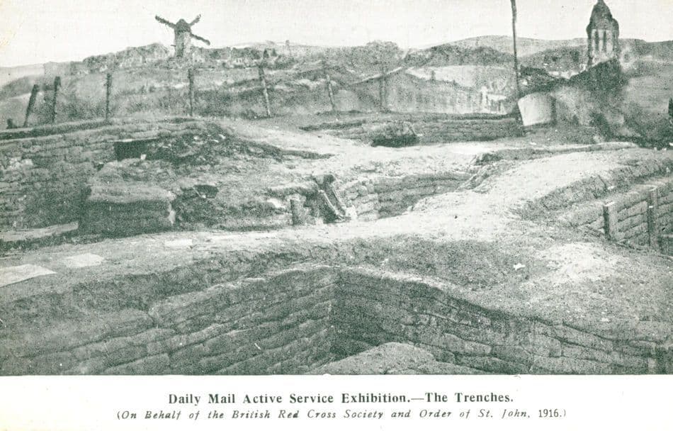 Red Cross Fundraising Military WW1 Exhibition The Trenches Old Postcard