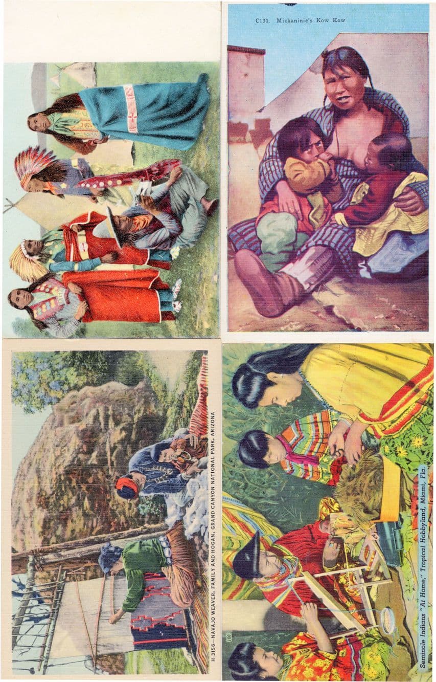 Red Indian Weaver Crafts Navajo New Mexico USA 4x Old Postcard s
