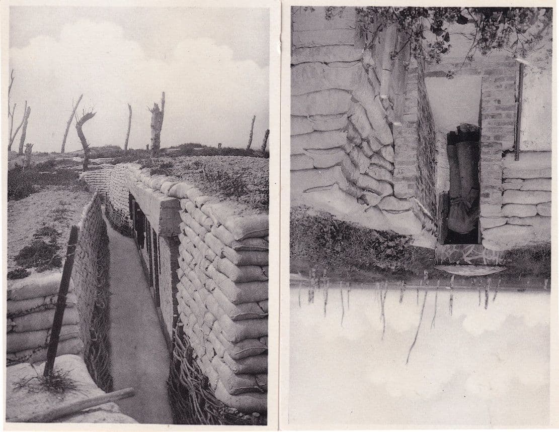 Redan de Nieuport Trench With Dug Out Look Out 2x Belgium RPC Military Postcard s