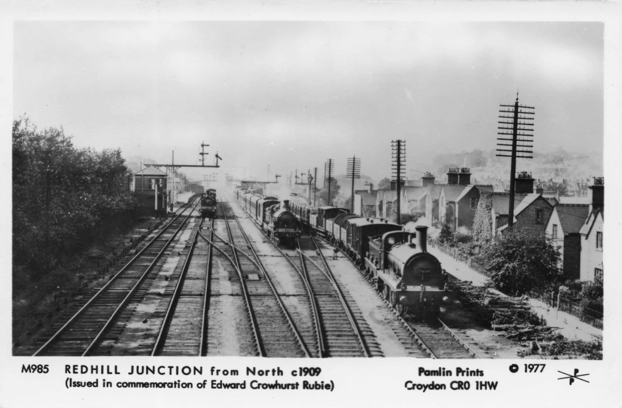 Redhill Train Station Junction in 1909 Pamlin Prints Railway RPC Postcard