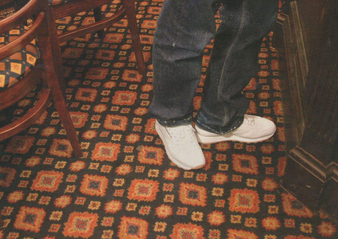 Reebok 1980s White Shoes Classic Trainers In Pub Saloon Postcard