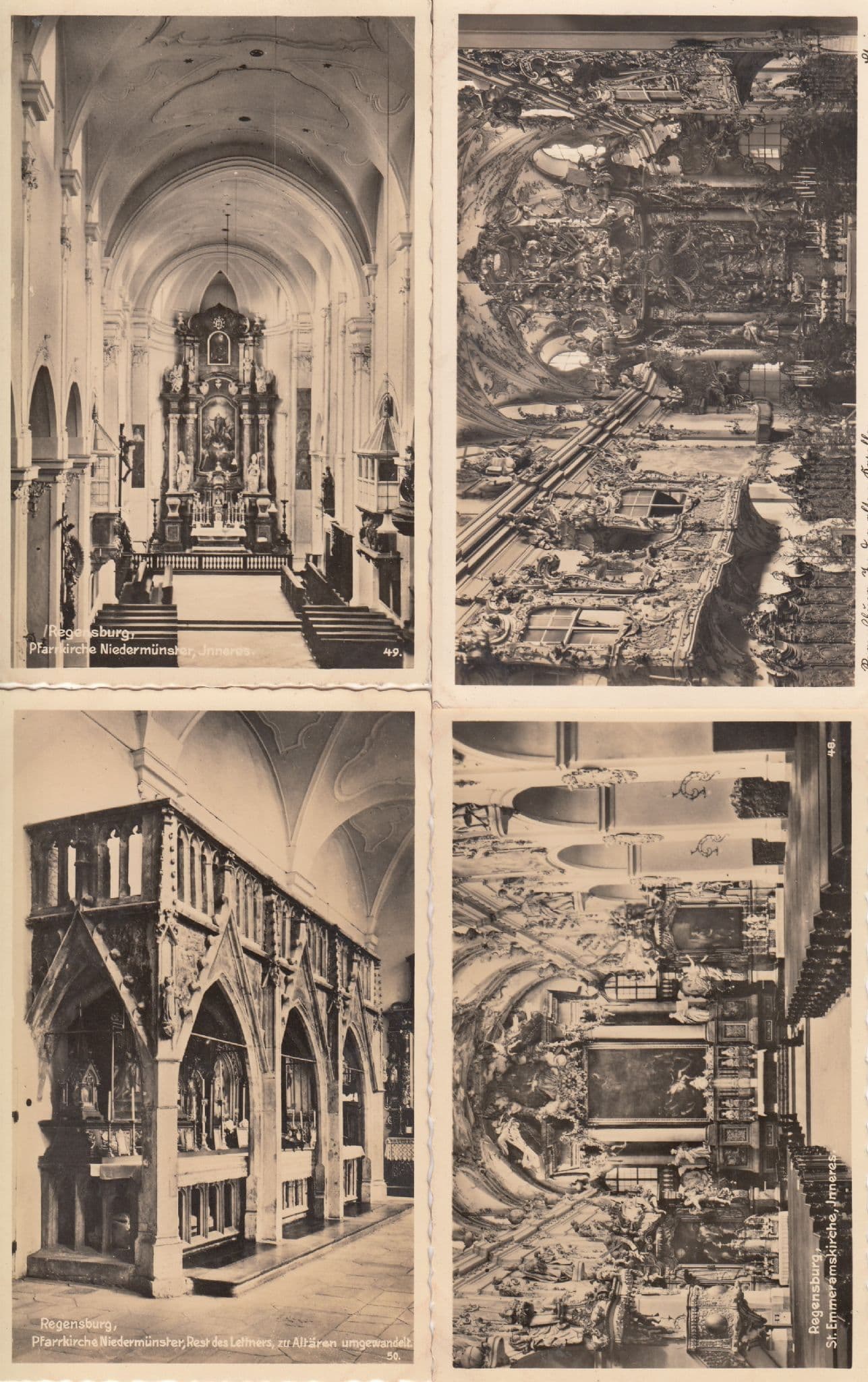 Regensburg Germany 8x Antique Altar Kirche Religious Postcard s