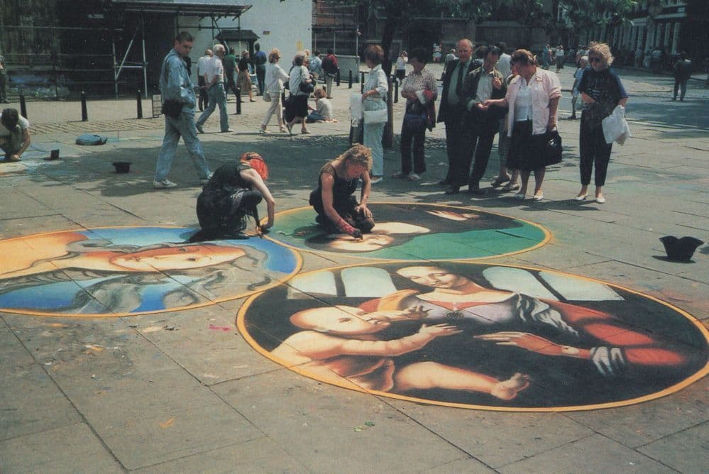 Religious Child Pavement Artist York Yorkshire Painting Postcard