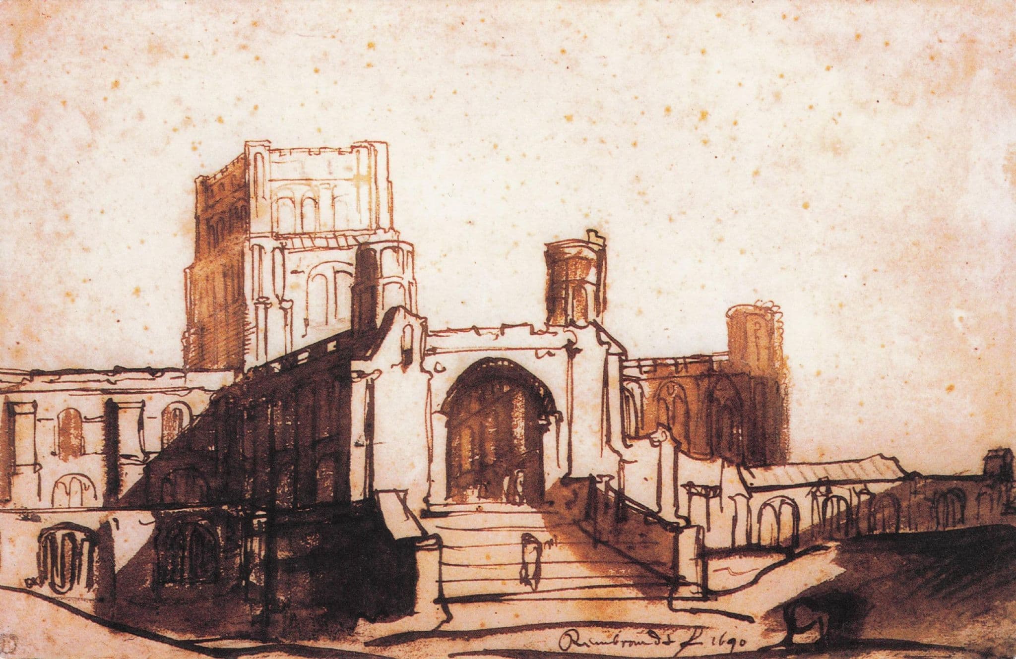 Rembrandt St Albans Abbey Church Rare Dutch Museum Painting Postcard