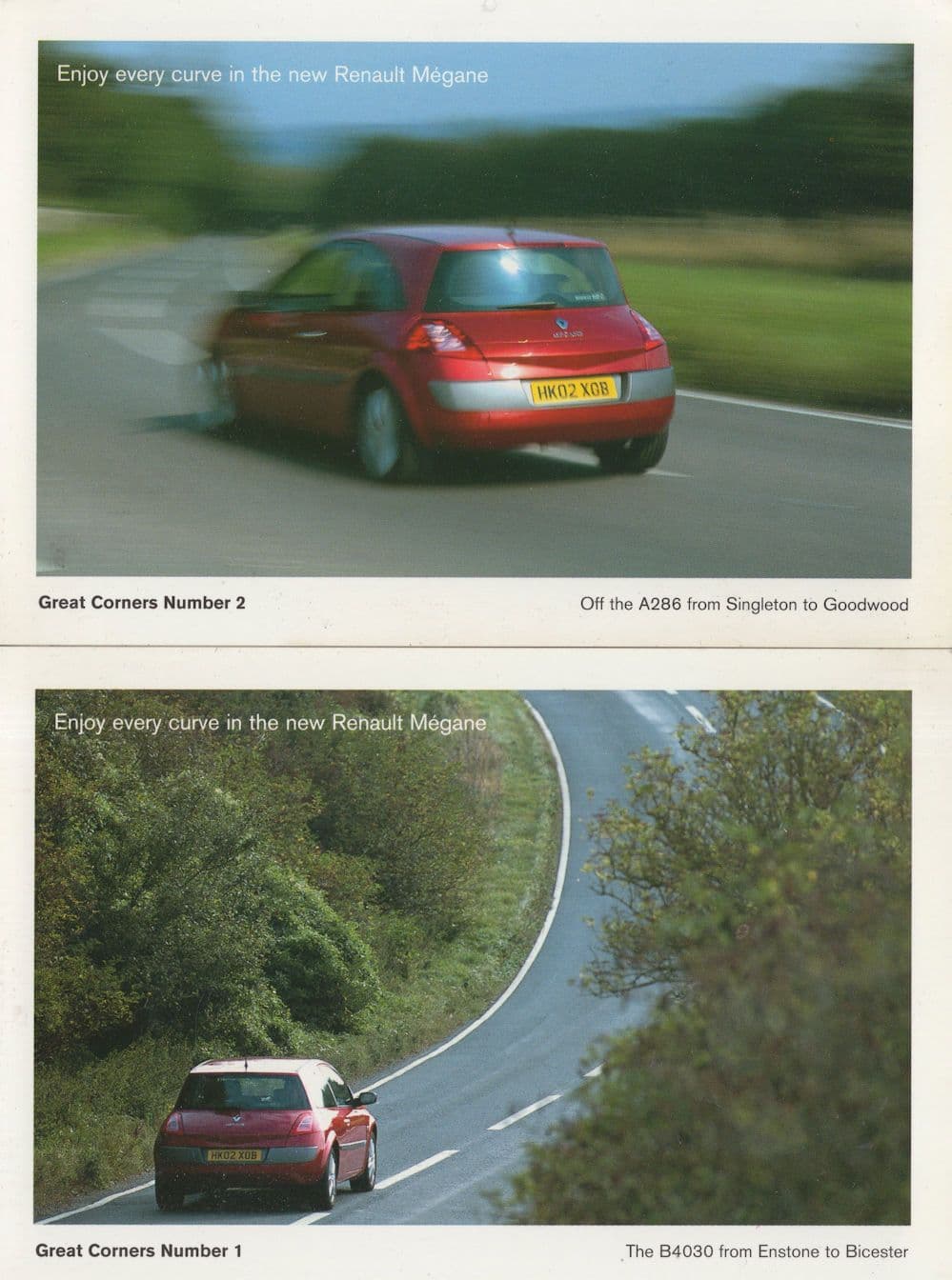 Renault Megane Enjoy Driving Every Curve 2x Advertising Postcard s