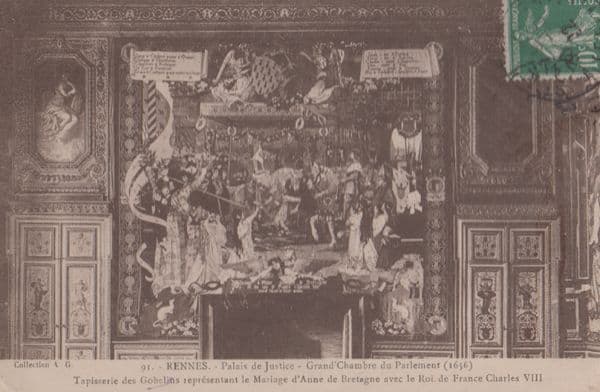 Rennes Palais De Justice Parliament French Antique Postcard