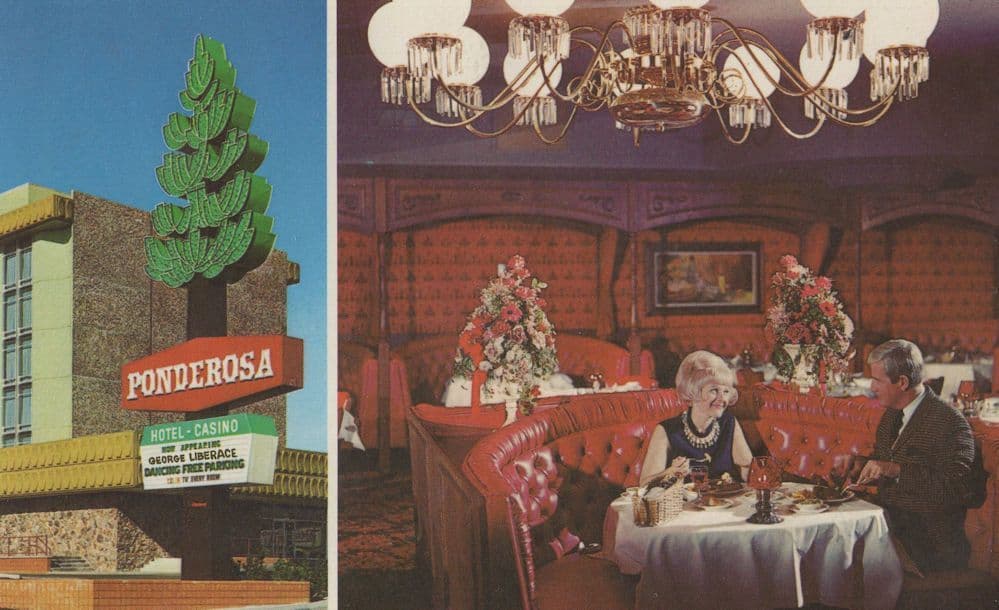 Reno's Ponderosa Casino USA 1970s Postcard