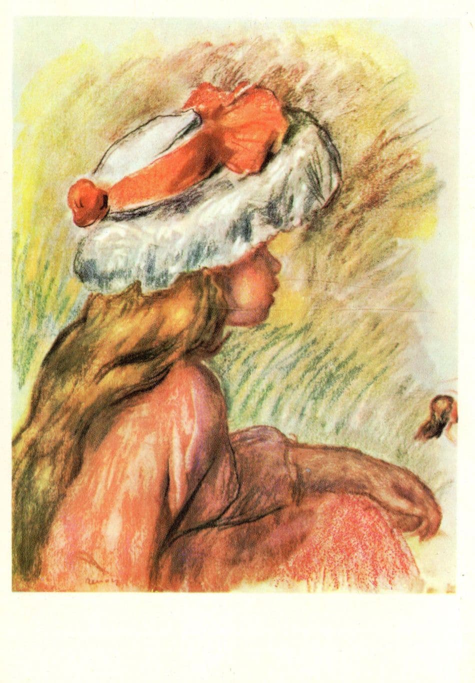 Renoir A Little Girl In A Hat Painting Postcard