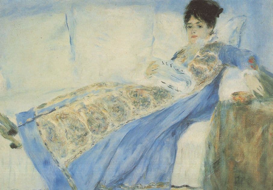 Renoir Madame Claude Monet Lying on a Sofa Painting Postcard