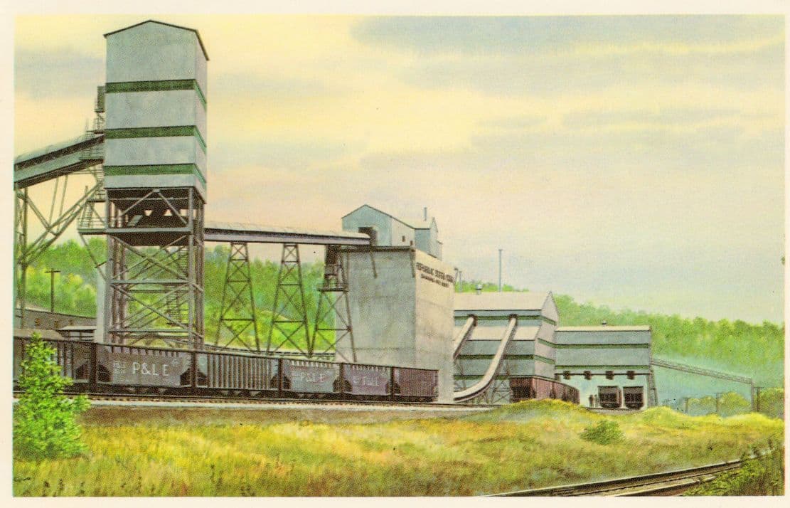 Republic Steel Mine Mining Corporation Pittsburgh & Lake Erie Old Postcard