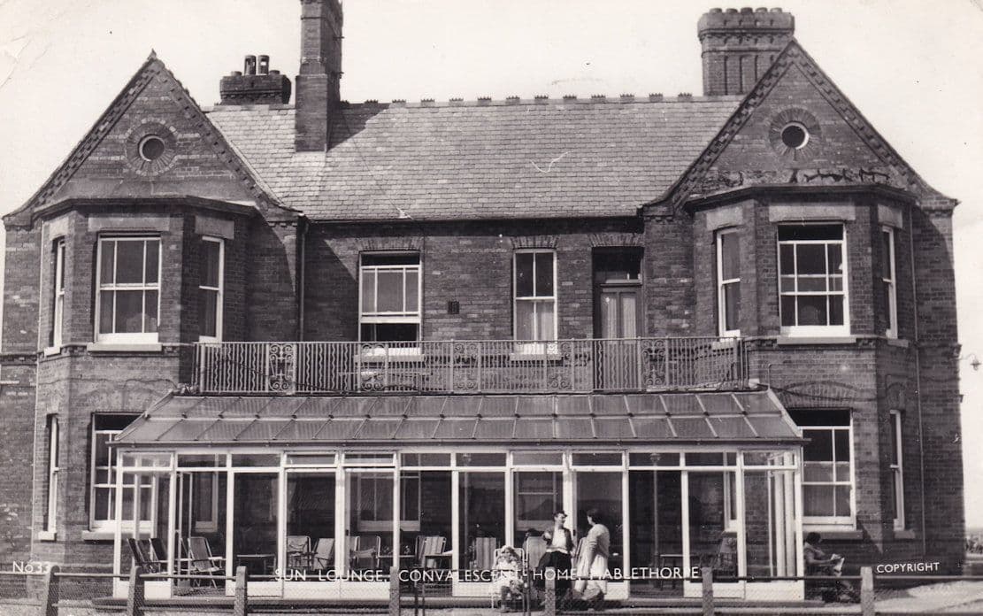 Residents Talking at Mablethorpe Convalescent Home Lincs Real Photo Postcard