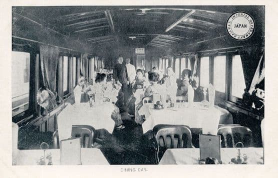 Restaurant Carriage Train Imperial Government Railway Japan Old Postcard