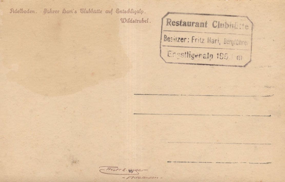 Restaurant Clubhutte Adelboden Cafe Advertising Farm Swiss Postcard