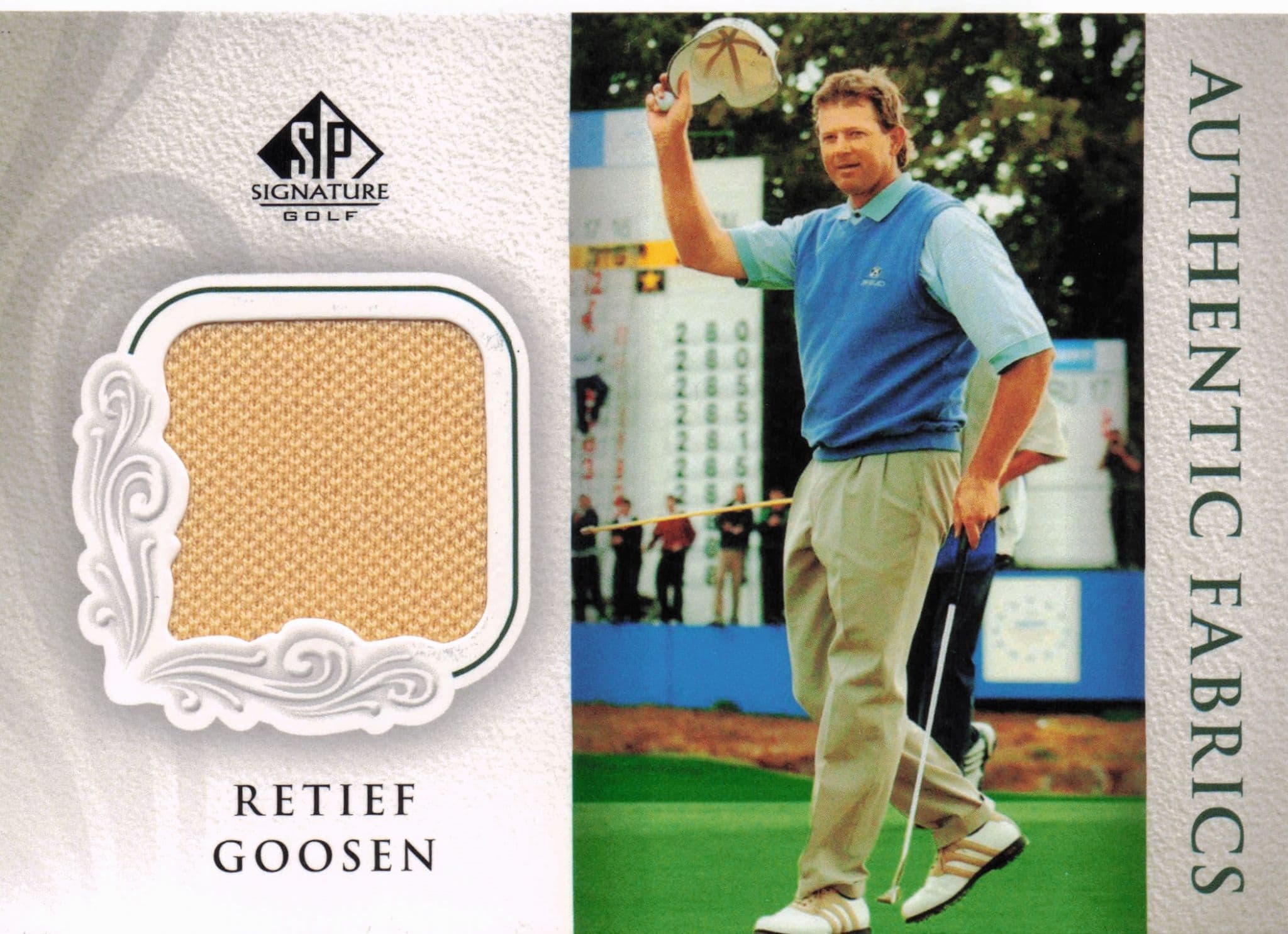 Retief Goosen Authentic Fabrics 2004 Upper Deck Real Golf Shirt Card