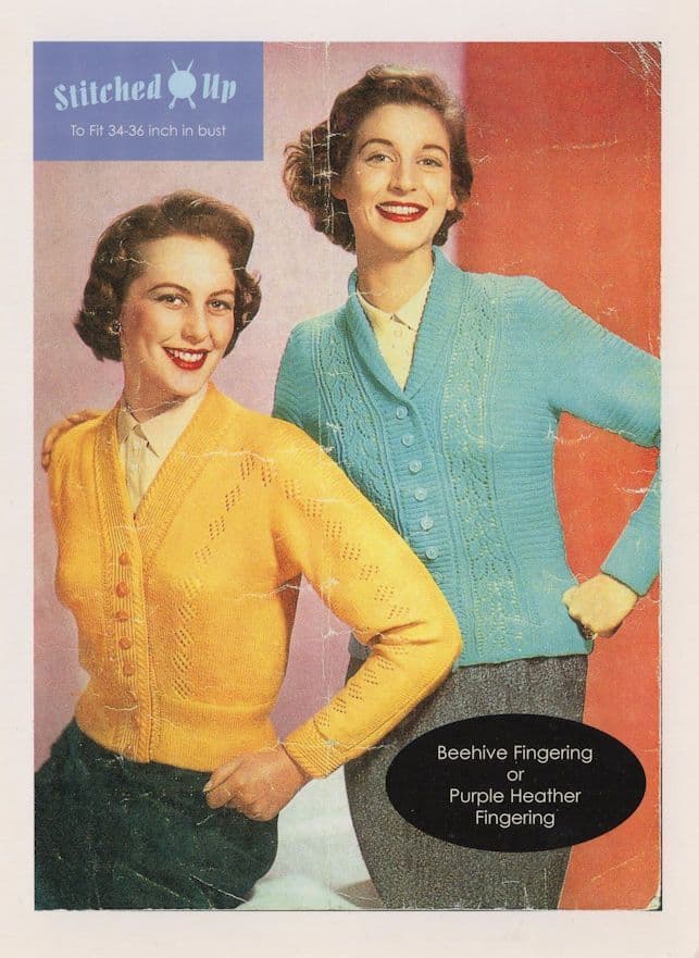 Retro Jumper Ladies Cardigan 1950s Sewing Pattern Comic Postcard
