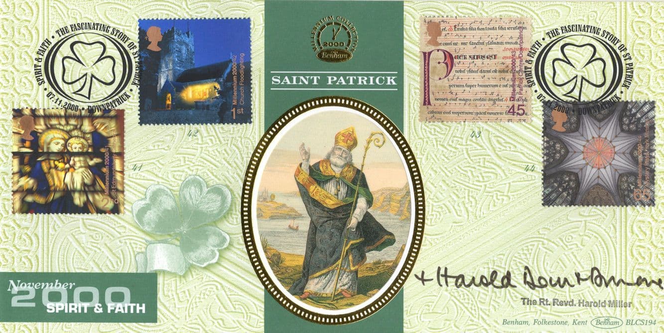 Revd Harold Miller Irish Priest Benham Saint Patrick Hand Signed FDC