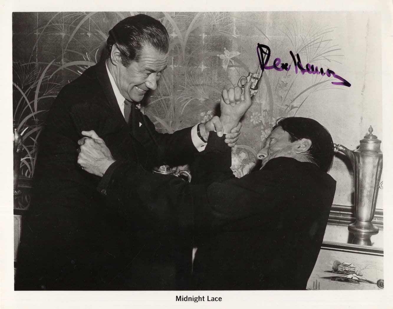 Rex Harrison Midnight Lace Large 10x8 Hand Signed Photo