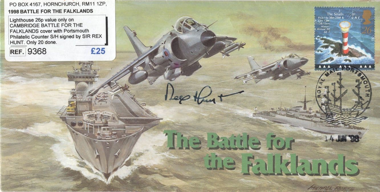 Rex Hunt Falklands War Hero LTD TO 20 Hand Signed FDC SEALED