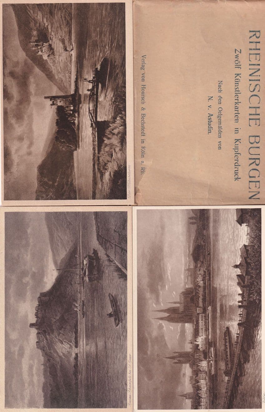 Rheinische Burgen Boats Antique 10x German Postcard Collection