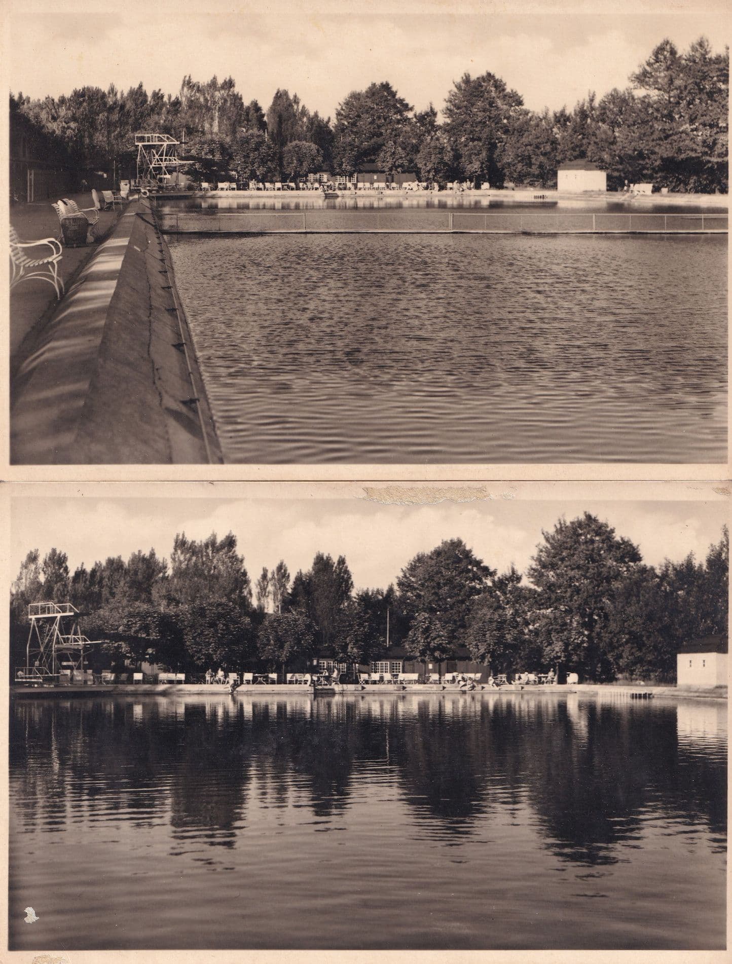 Rhonbad Bronzell German Swimming Pool 2x Old Postcard s