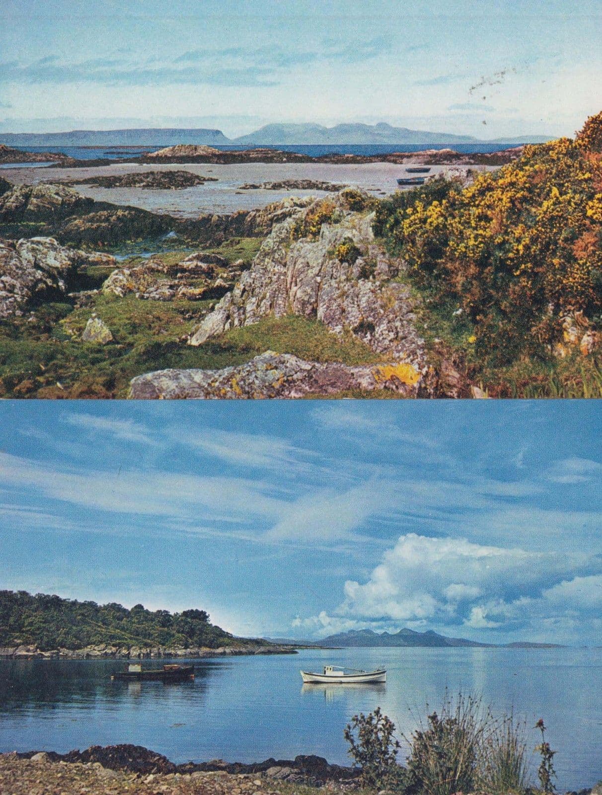 Rhum & Eigg Islands Ardtoe Fishing Boat + Arasaig Morag Rad 2 1970s Postcard s