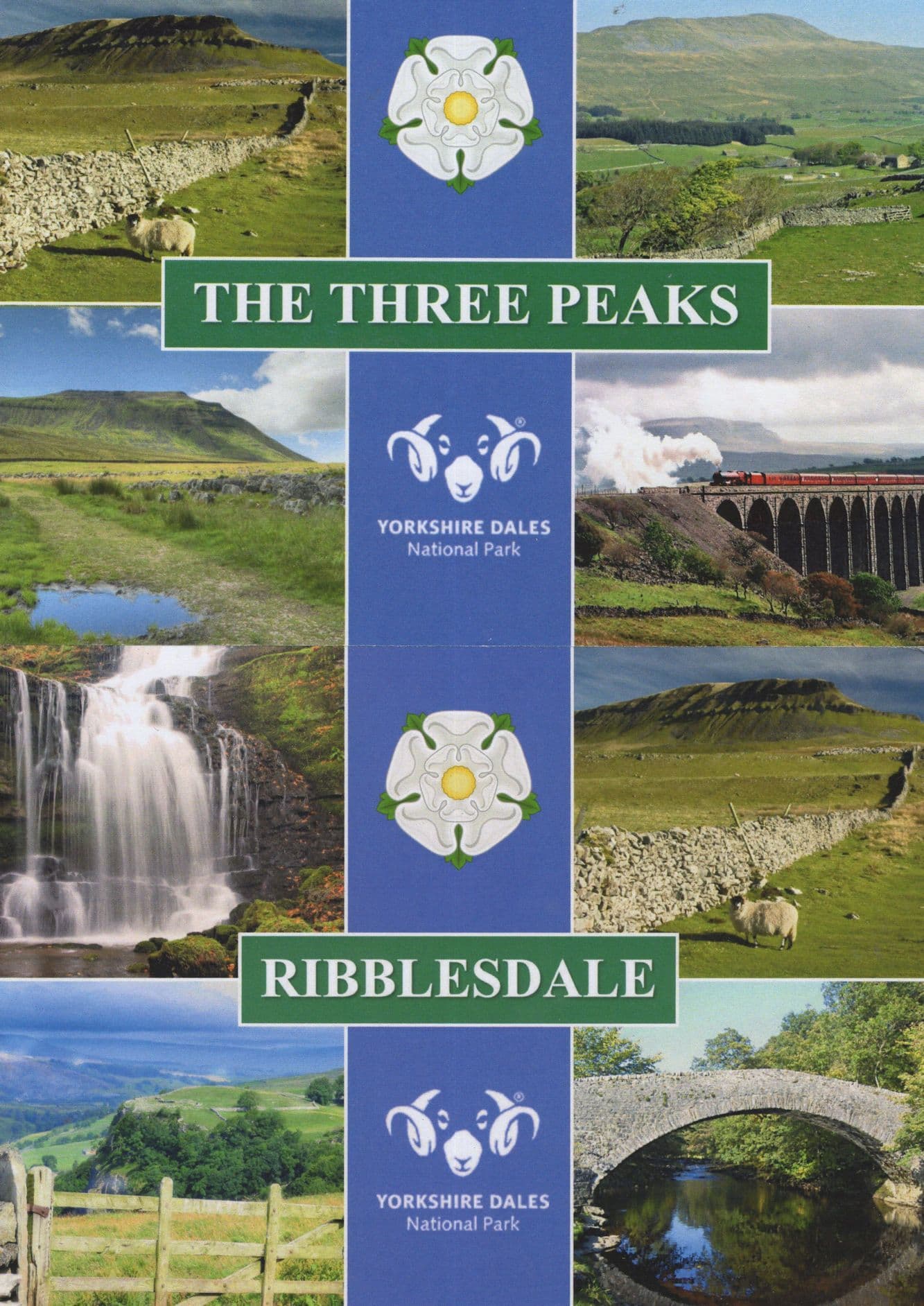 Ribblesdale River Three Peaks 2x Yorkshire Postcard s