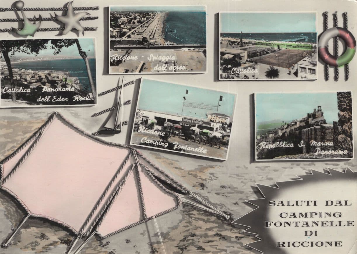 Riccione Camping Italy Tent Italian Real Photo Vintage Postcard