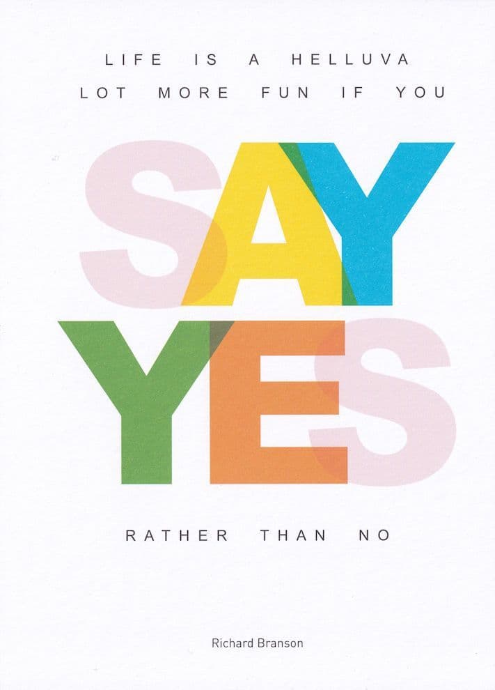 Richard Branson Virgin Airlines Say Yes Famous Quotation Postcard