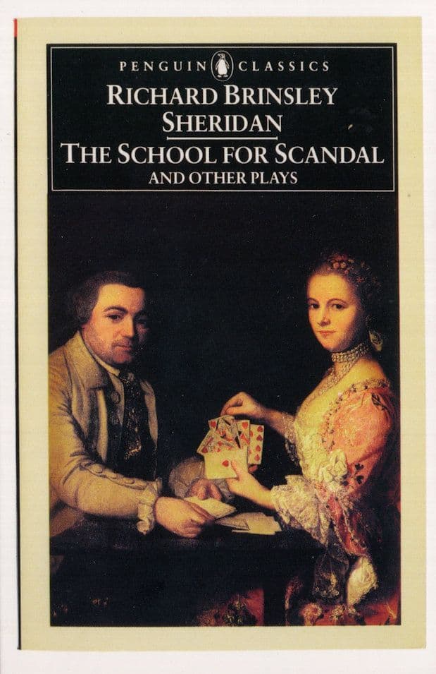 Richard Brinsley Sheridan The School For Scandal Book Postcard