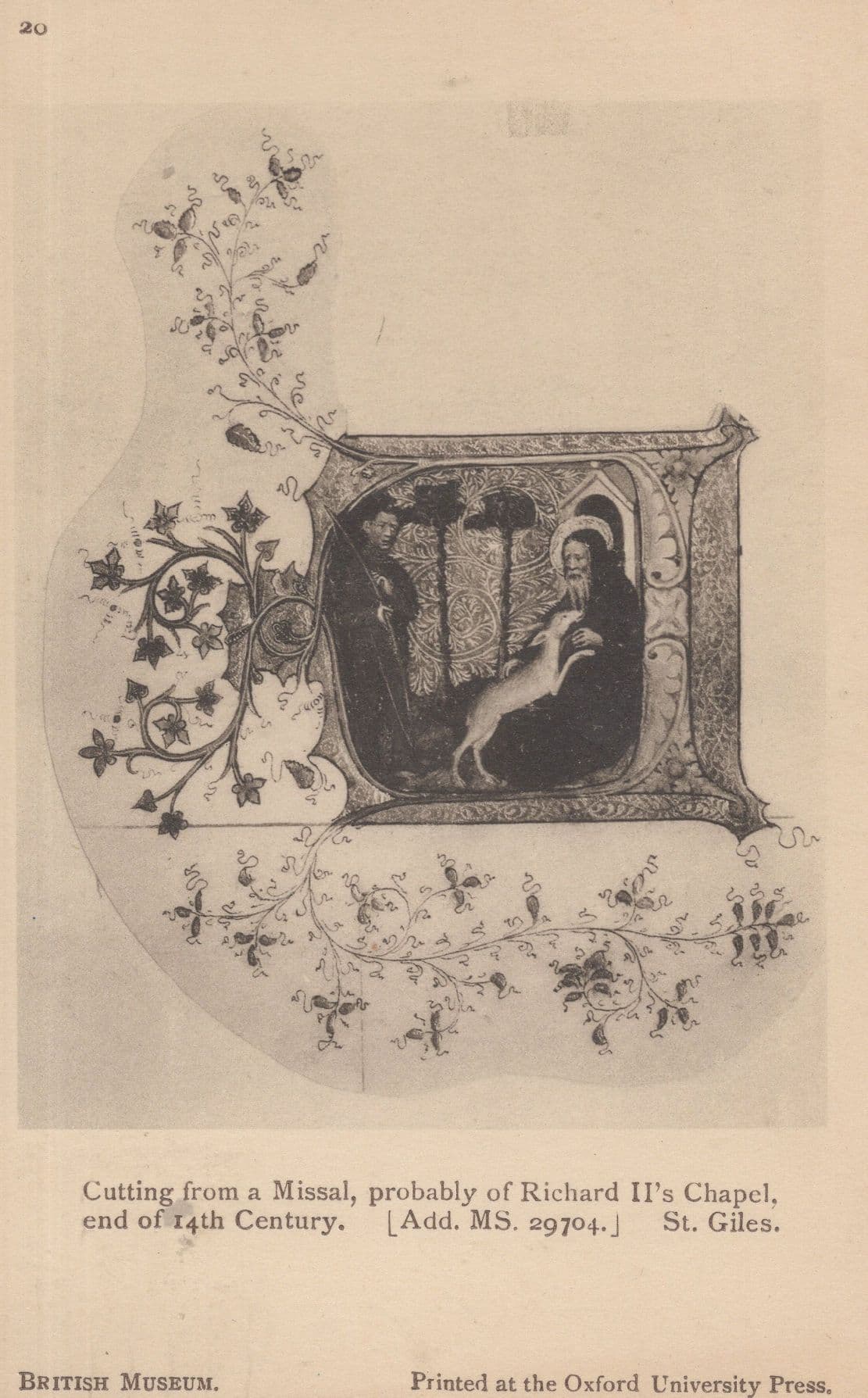Richard II Chapel Missal 14th Century St Giles Antique Postcard