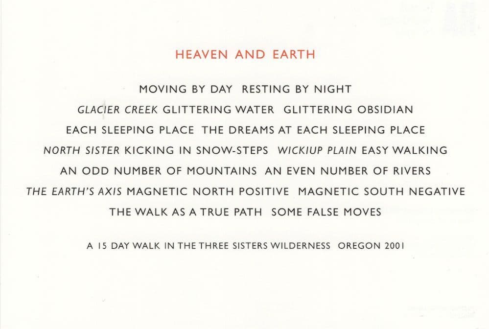 Richard Long Heaven & Earth North South Pole I Ching Abstract Painting Postcard