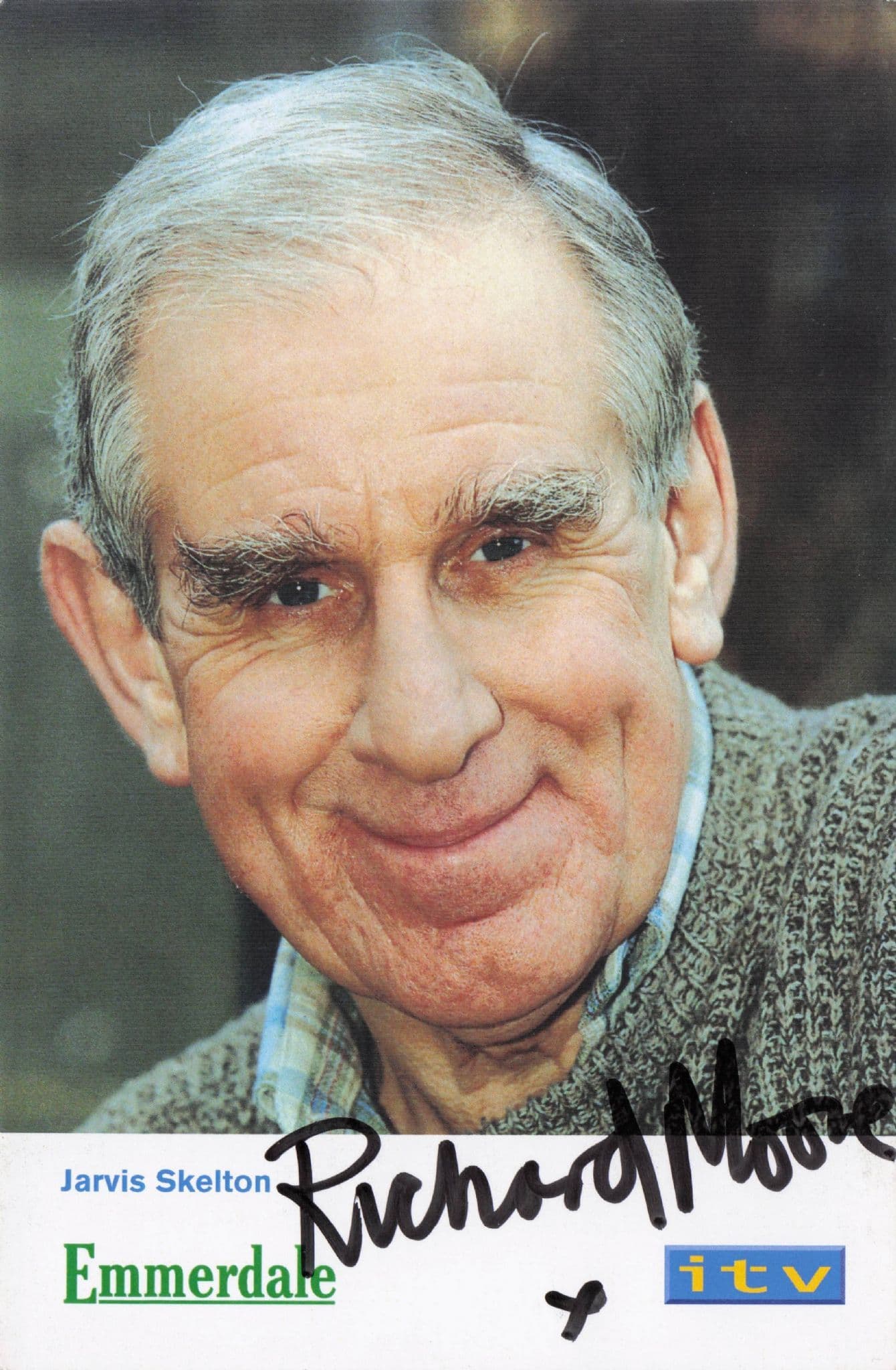 Richard Moore Emmerdale RARE ALT Hand Signed Cast Card Photo