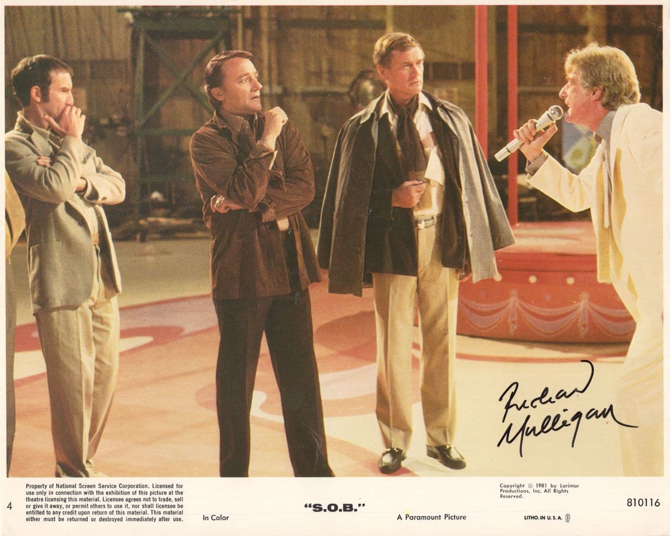 Richard Mulligan of SOAP in S.O.B 10x8 Hand Signed Lobby Card Photo