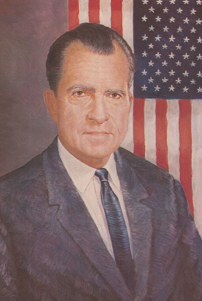 Richard Nixon USA President Old Masters Painting Postcard