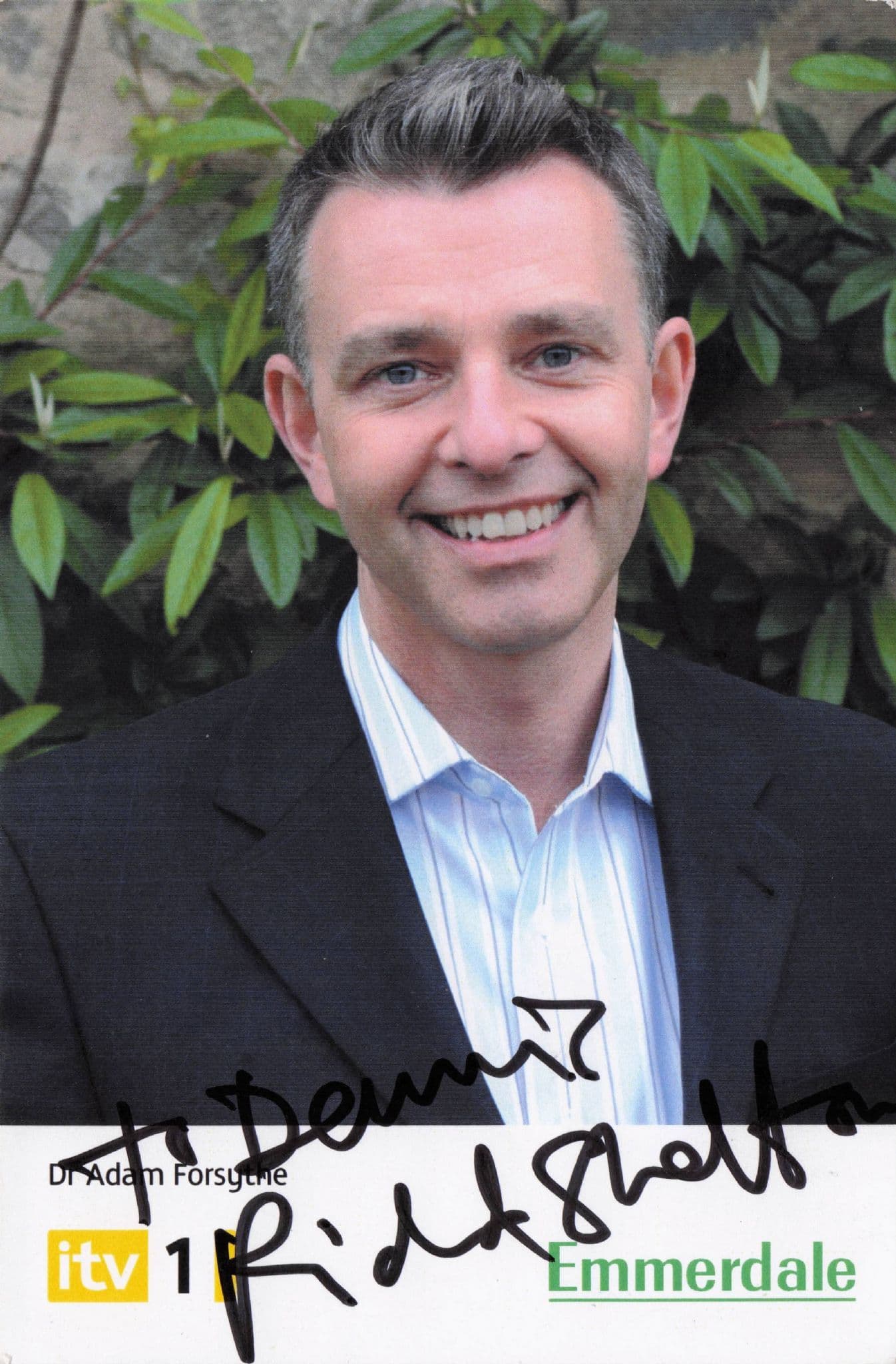 Richard Shelton as Dr Adam Forsythe Emmerdale RARE Hand Signed Photo