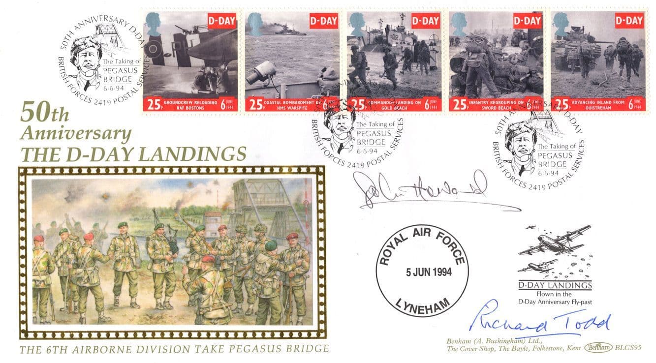 Richard Todd & Jim Wallwork WW2 Glider Pilot MULTI Rare Hand Signed FDC