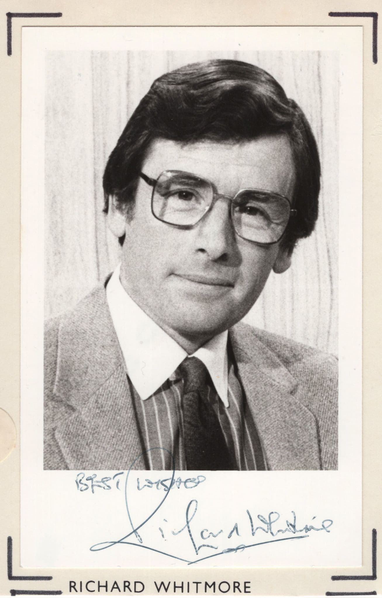 Richard Whitmore Vintage Mounted BBC Newsreader Hand Signed Photo