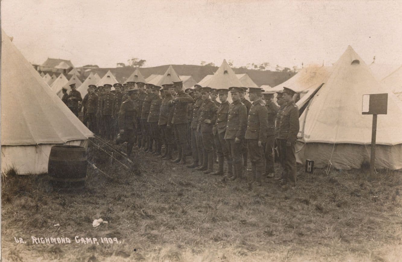 Richmond Military Camp Yorkshire Inspection Tents 1909 RPC Postcard