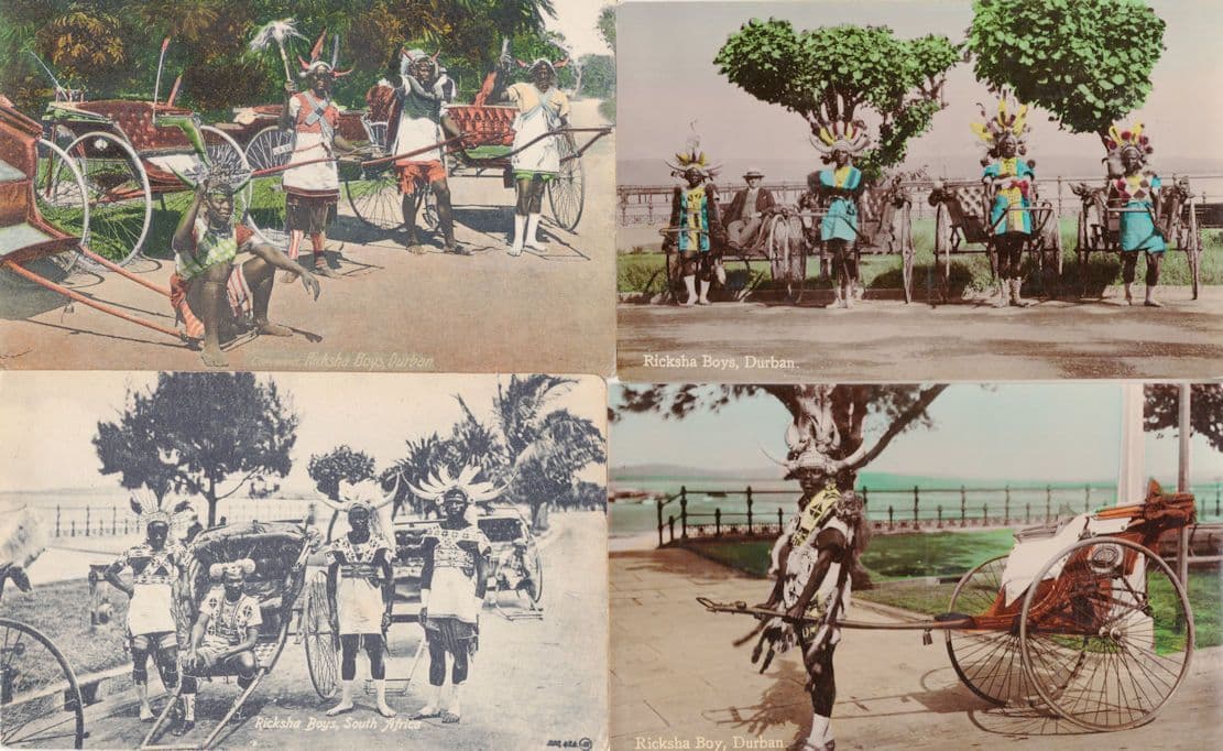 Ricksha Boys South Africa 4x Antique Postcard s