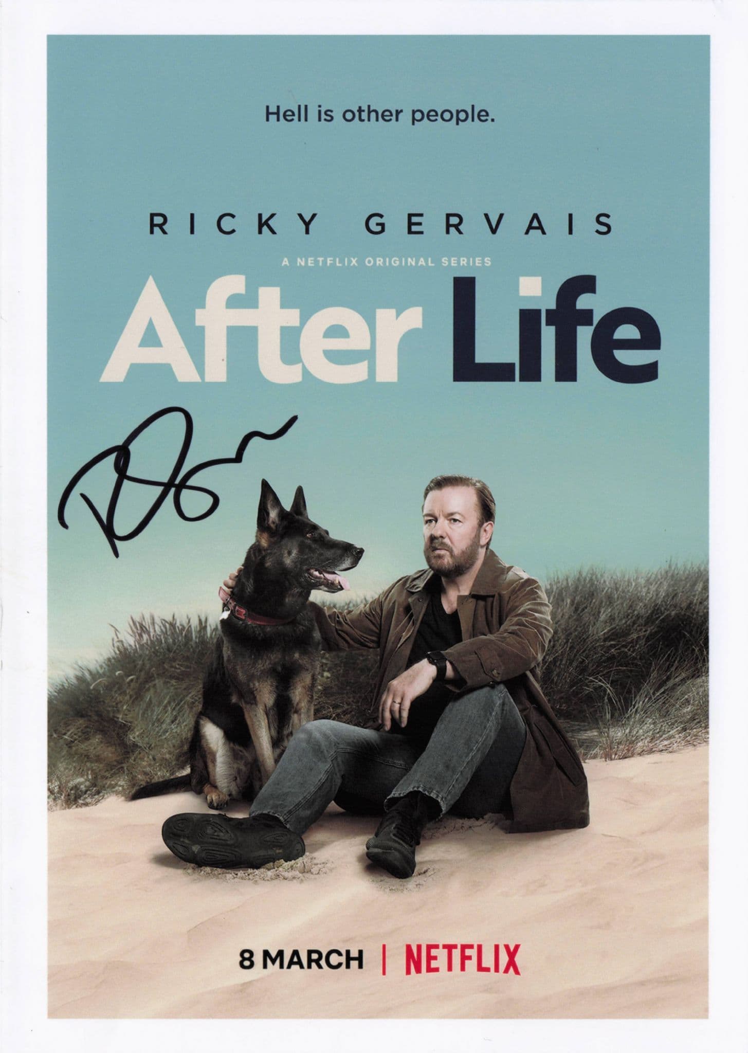 Ricky Gervais After Life Netflix Launch 7x5 Hand Signed Photo