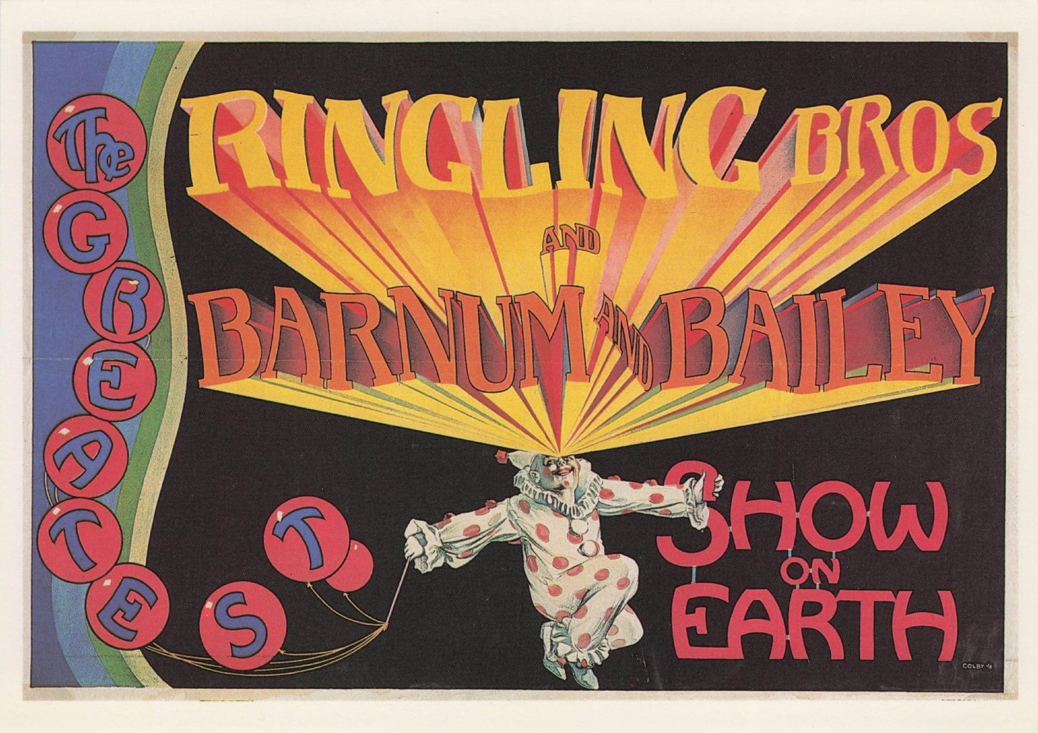 Ringling Bros Old Barnum & Bailey Circus Show Poster Postcard