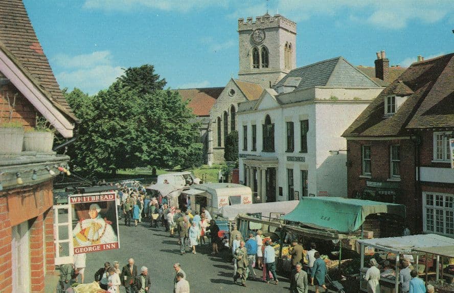 Ringwood Market Burger Hot Drinks Van Hampshire 1970s Postcard