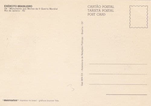 Rio De Janeiro Brazil Army Brazillian Soldier Military Postcard