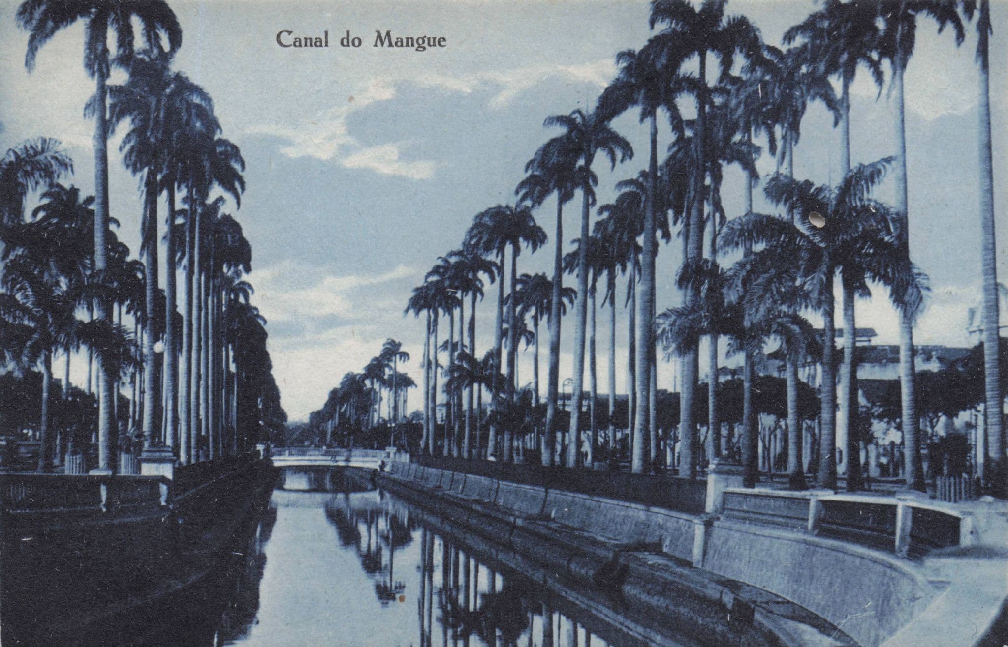 Rio De Janeiro Canal De Mangue Blue River Reflections Antique Postcard