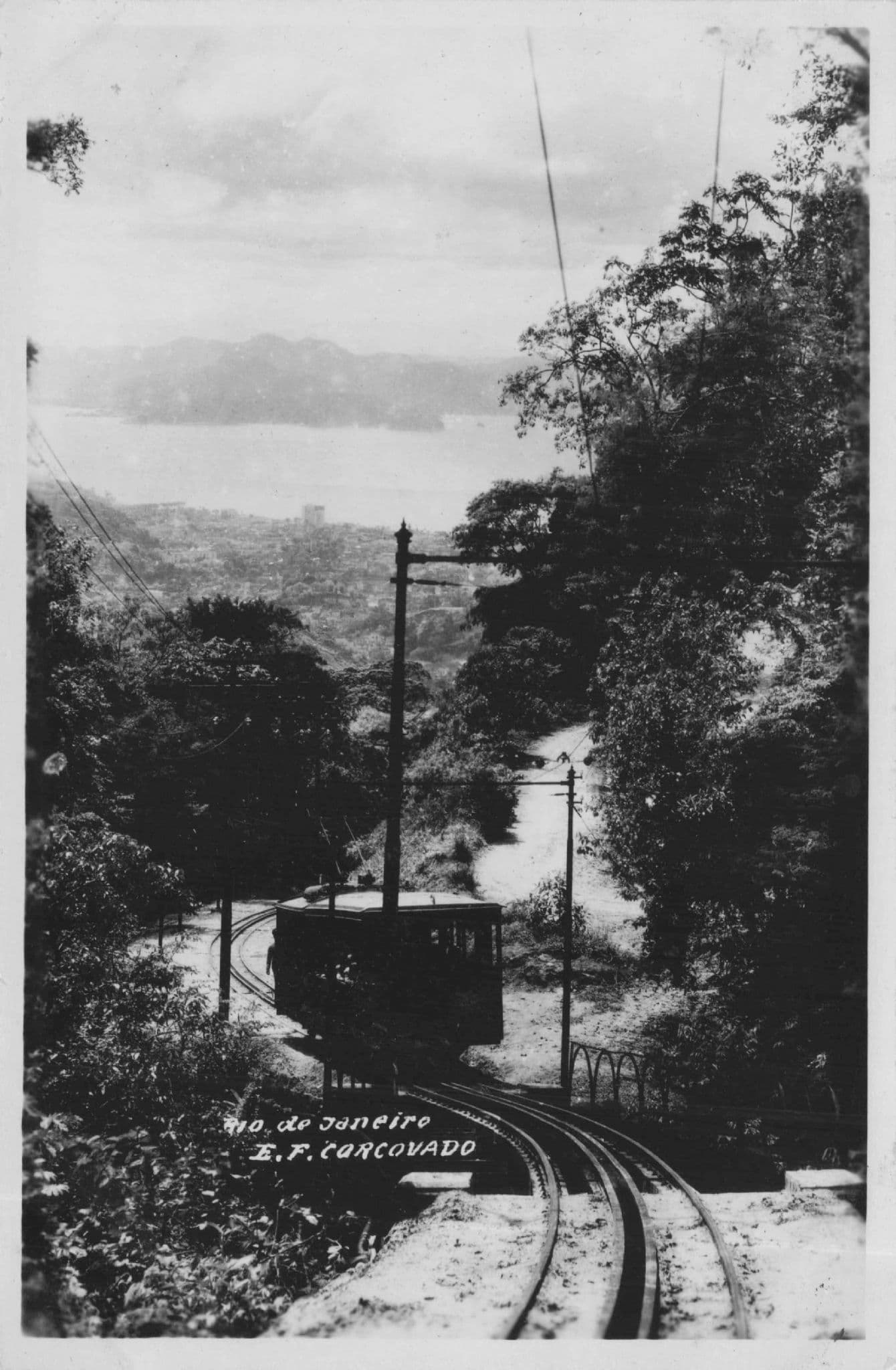 Rio De Janeiro Railway Train Brazil Real Photo Old Postcard