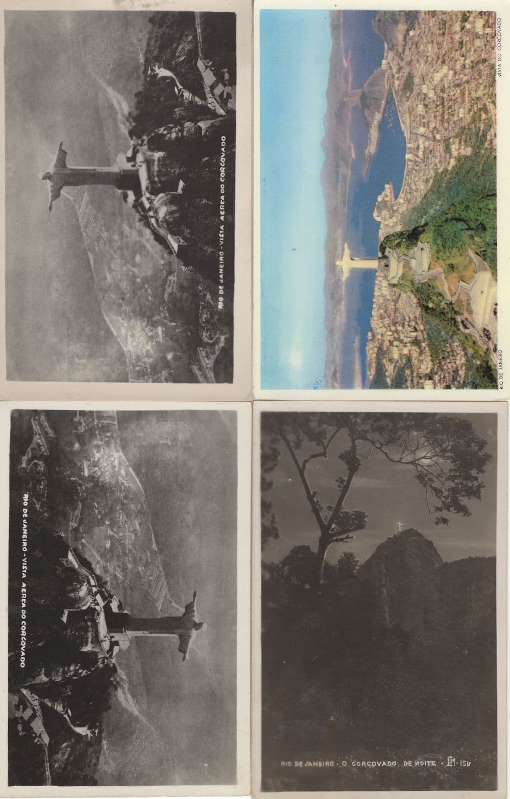 Rio De Janeiro Vista Corcovado Botafoga Night 4x Brazil Postcard s