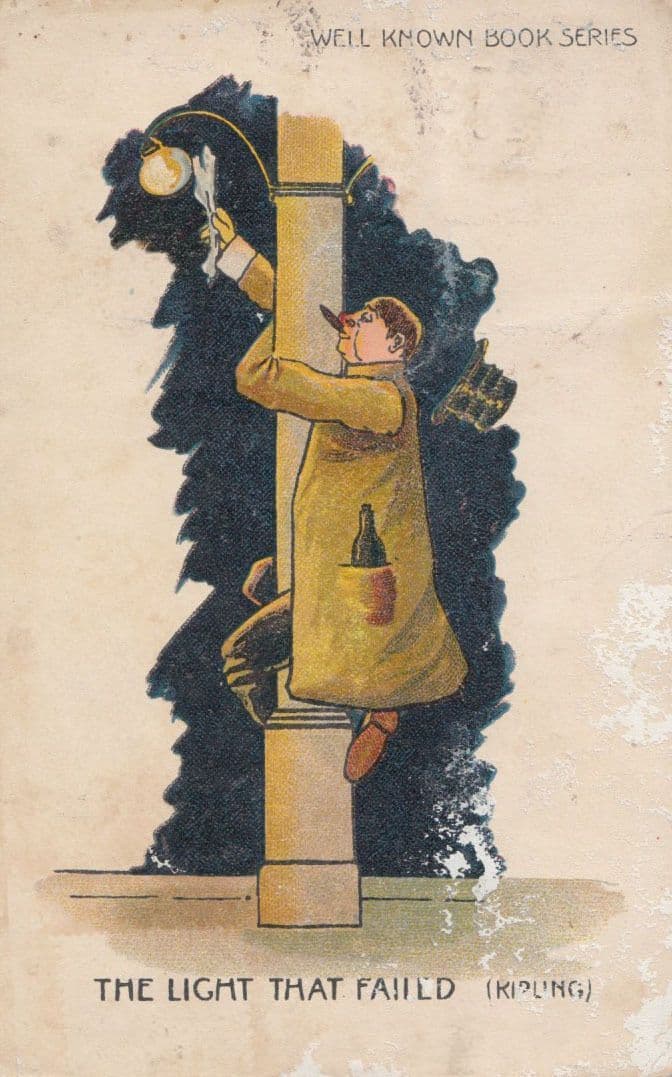 Ripling The Light That Failed Book Series Antique Comic Postcard
