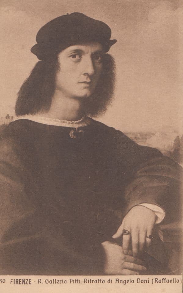 Ritratto di Angelo Doni Raffaello Painting Firenze Antique Gallery Postcard