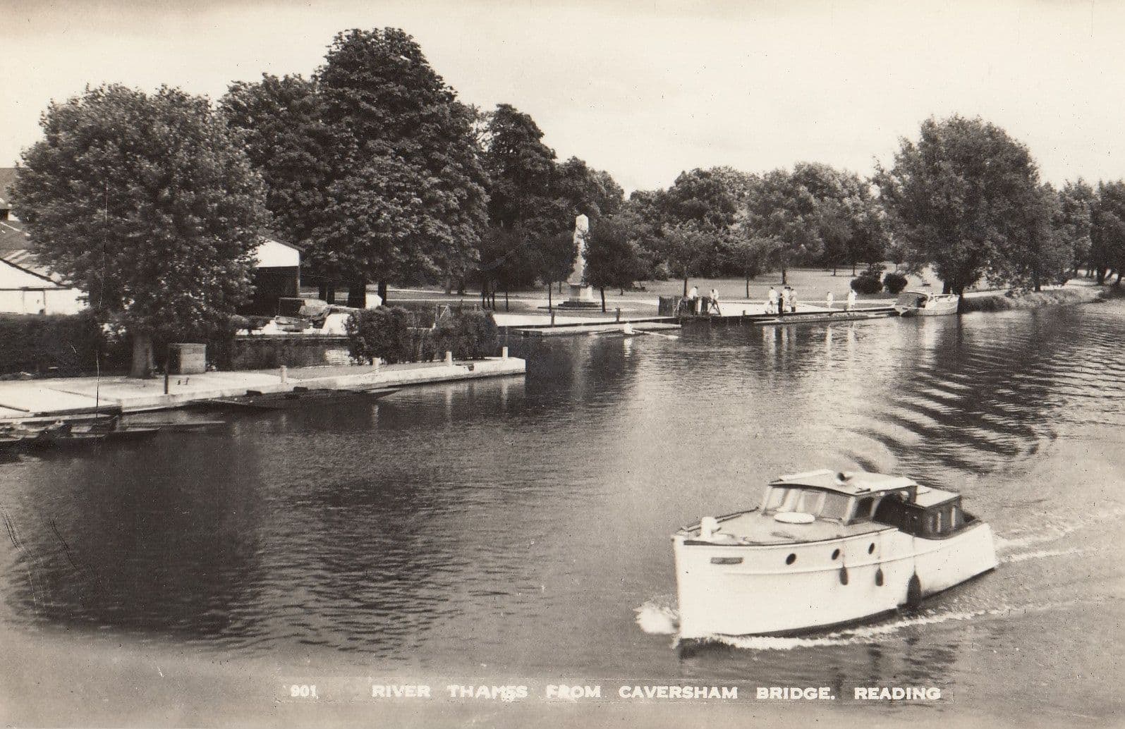 River Thames From Caversham Bridge Reading Real Photo Postcard