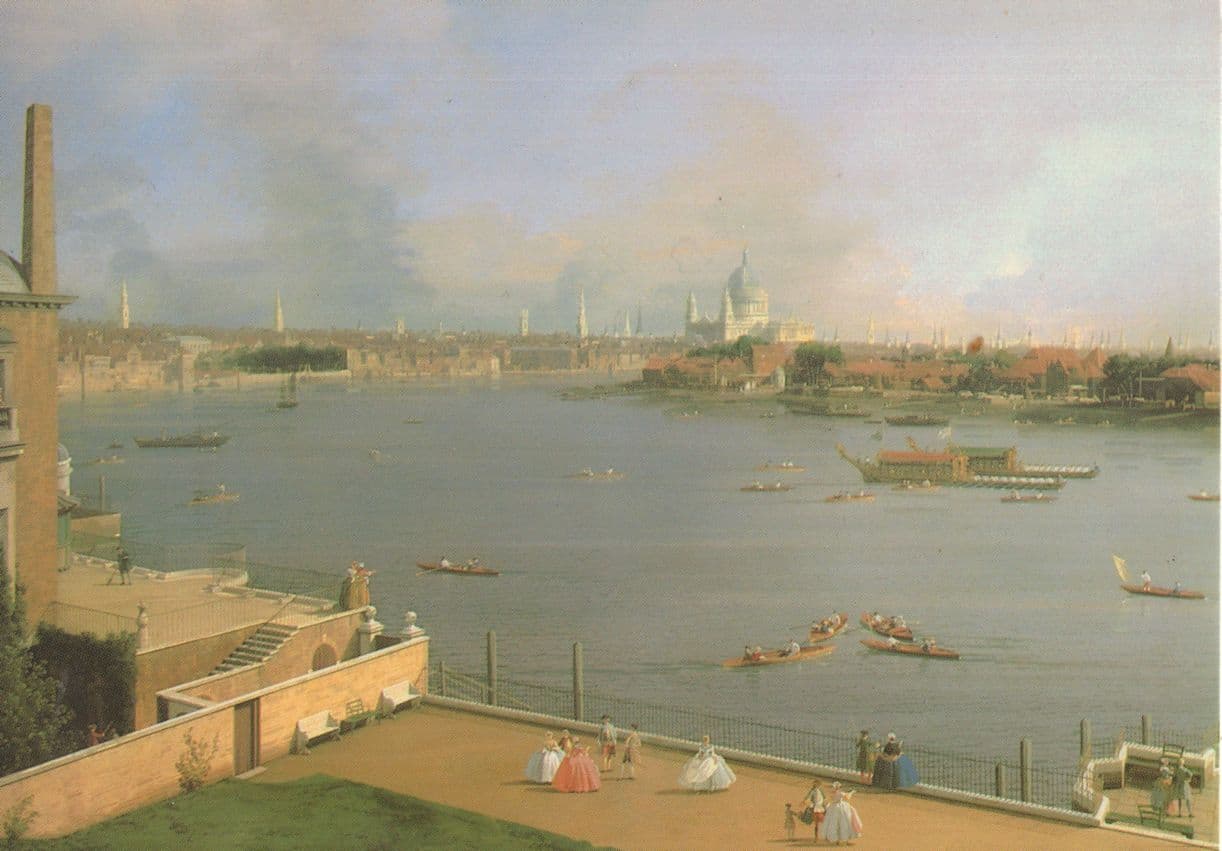 River Thames From Richmond House Window Canaletto Painting Postcard